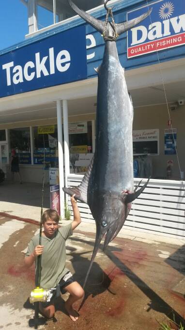Reece Bush with his 105 kg Black Marlin. 