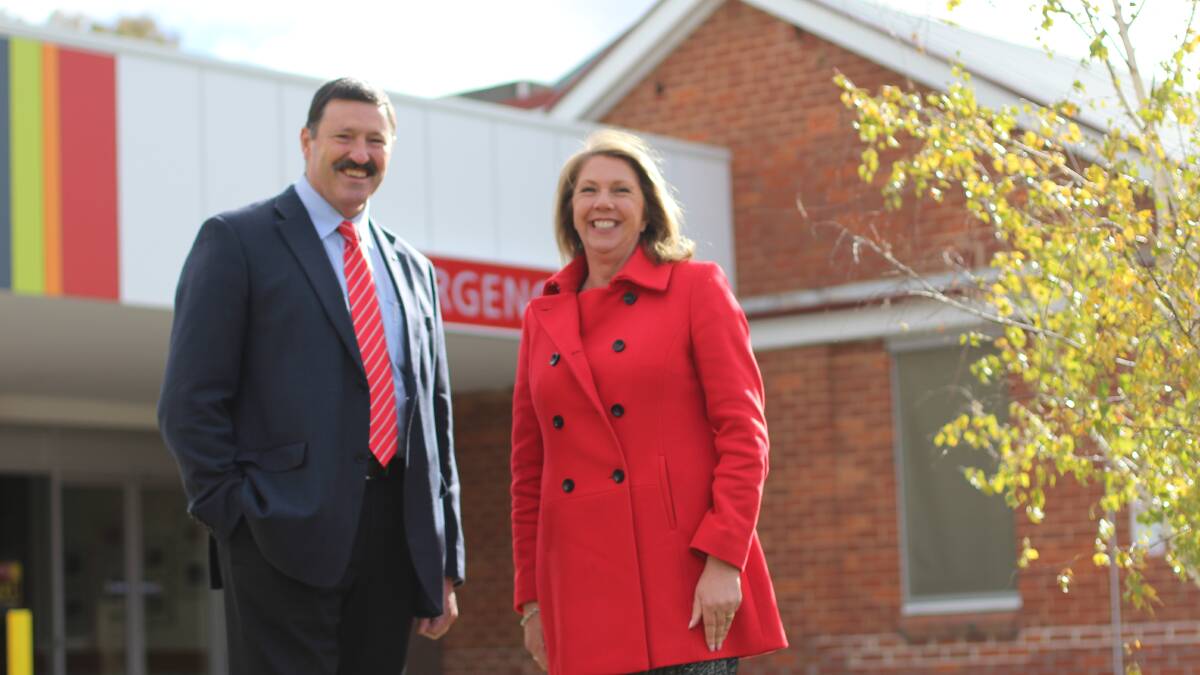 Labor candidate for Eden-Monaro Mike Kelly and Shadow Minister for Health Catherine King announce $2 million in funding for Yass Hospital. Photo: Jessica Cole.  