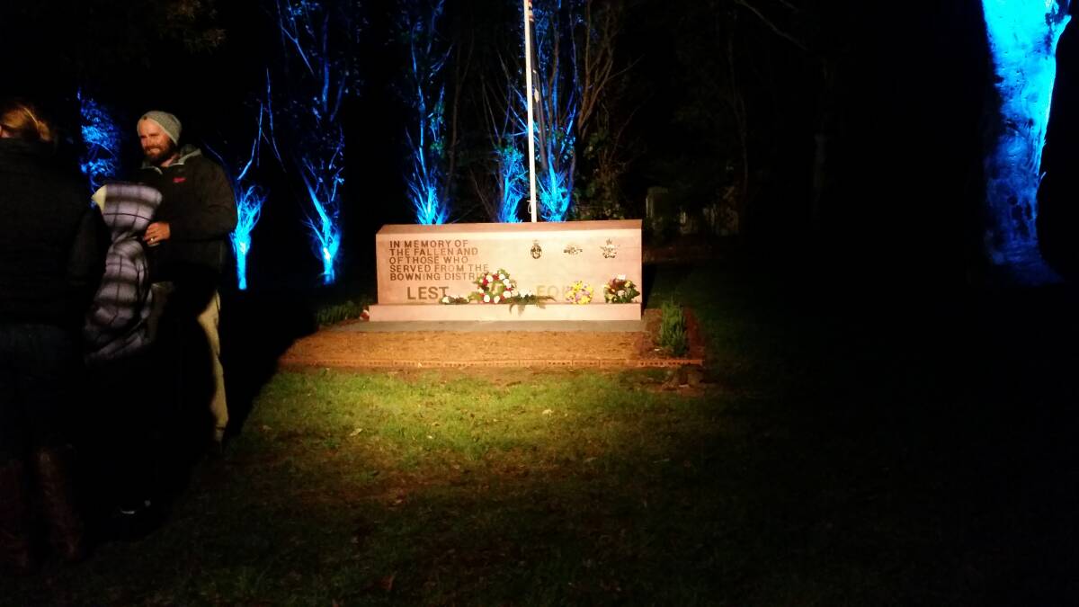 The First ever Dawn service was held in Bowning on Monday morning, ANZAC day. Photo: Connie Elliot. 