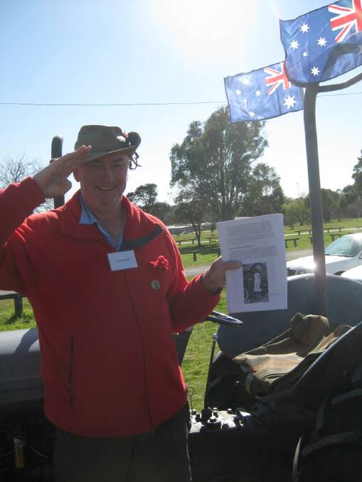 District man Jim Holgate drove his little grey Fergie Tractor in the Kangaroo March Re-enactment through the shire recently.
