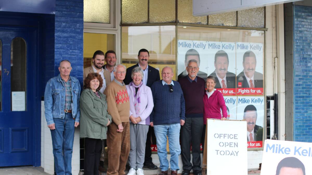 Mike Kelly with his volunteers officially opened a pre election office in Yass on Monday. Photo: Jessica Cole. 