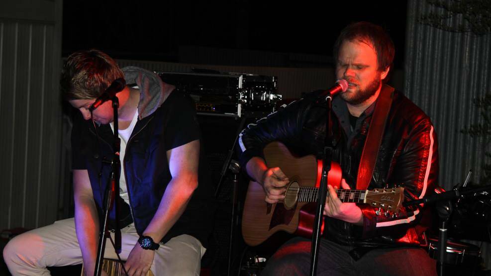 Daniel McFeeters and Chad Croker performing at the 2014 Night in the Lane concert.
