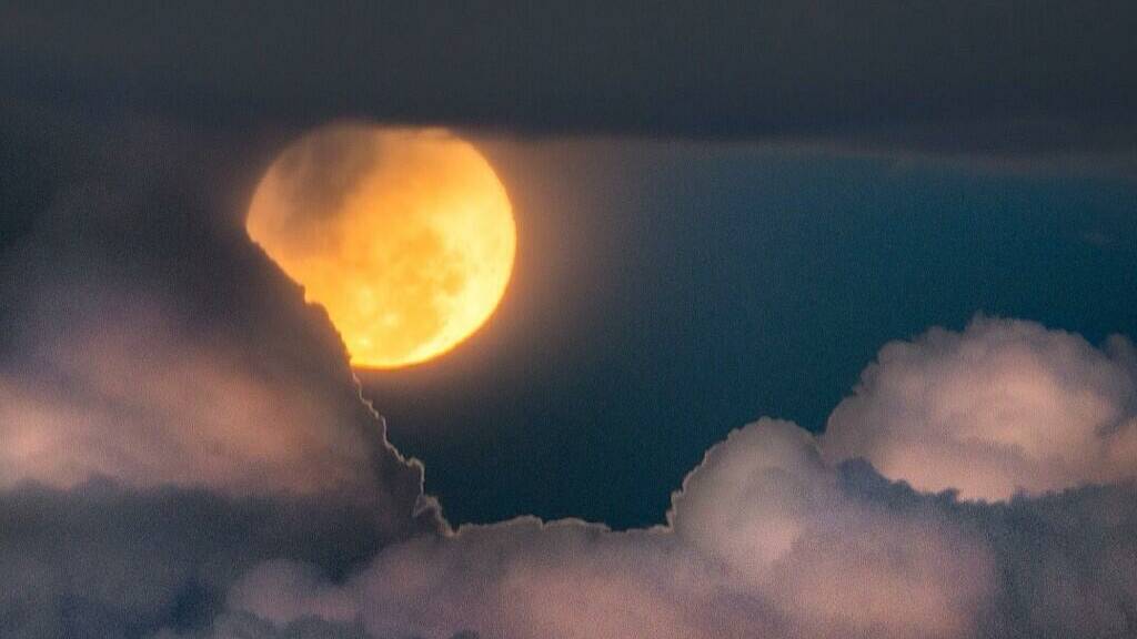 Twitter user Astrid Dux ‏@AstridRory tweeted this photo of the supermoon over Sydney on Saturday, July 14. Picture: Twitter. 