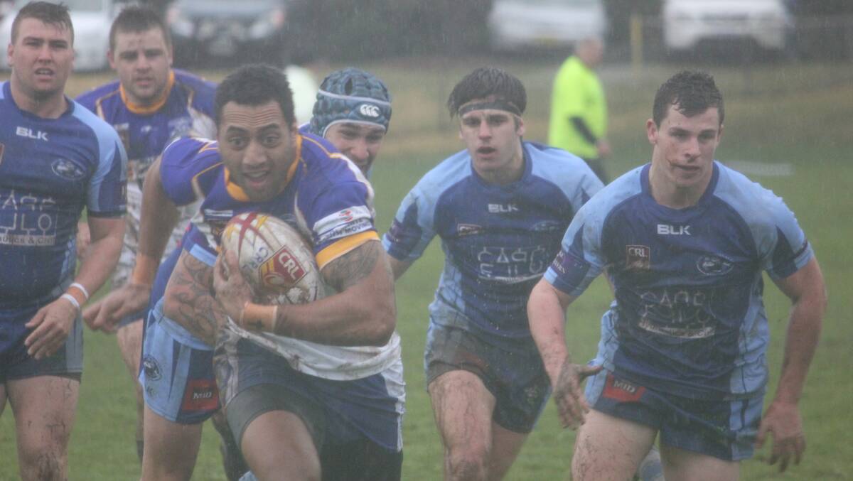 Junior Vatikani barged his way through the Warriors line for the opening try of the game. Photo: Chris Clarke.
