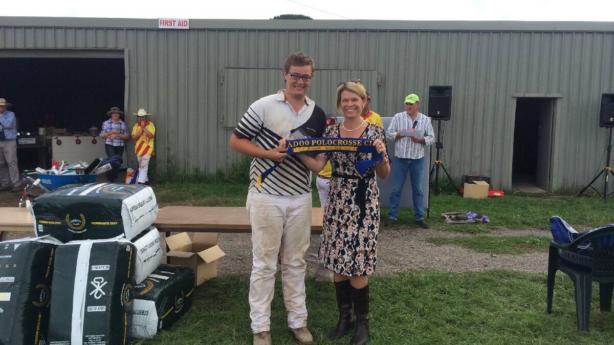 Jacob Wiscombe won Best B-grade Open Player, which was presented by Katrina Hodgkinson. Photo: Contributed.