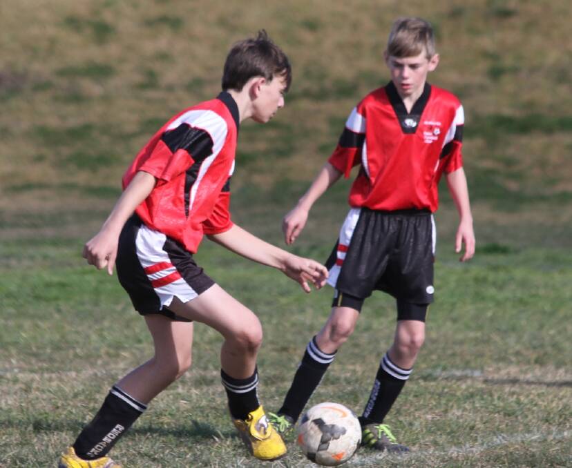 Strikers Bryn Skelton and Jack Gallagher have been tremendous for the unbeaten under 12 Redbacks. Photo: Supplied.