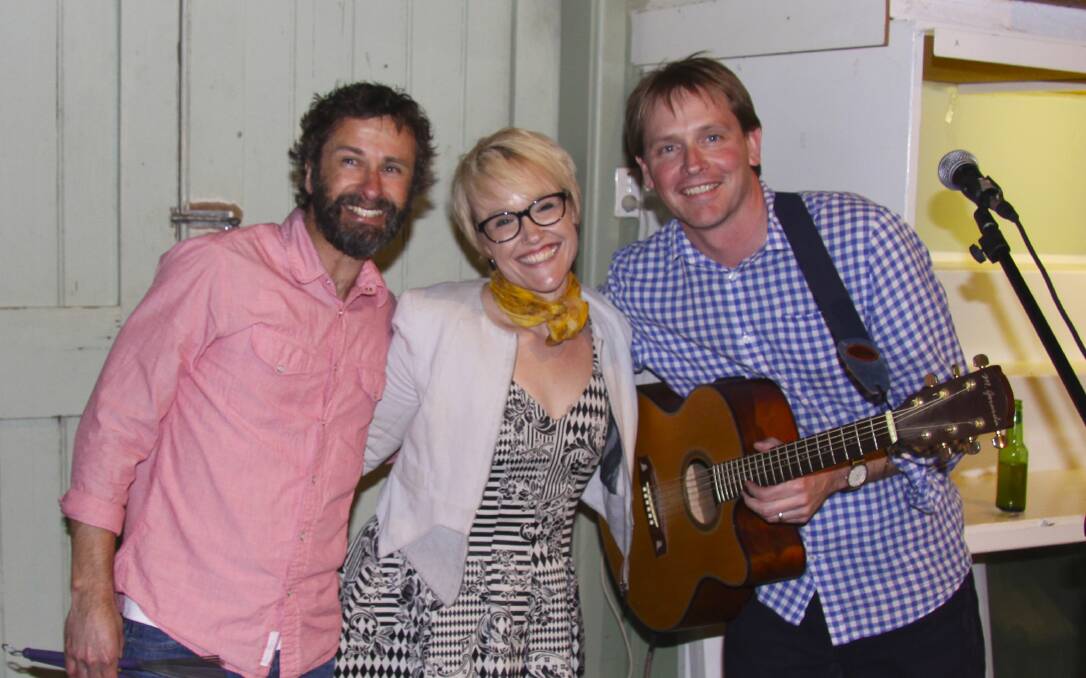 Troy Sisley, Aidie Rutherford and Michael Green performed at the YASSarts Secret Canvas evening on Friday. Photo: Kim Nelson.