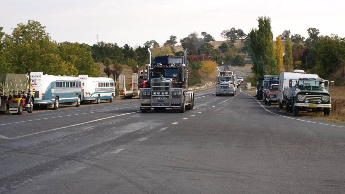 There was something for everyone to see near the Yass Mens Shed, where the trucks rendezvoused on Sunday morning before turning for home. Photo: Bob Tindall.
