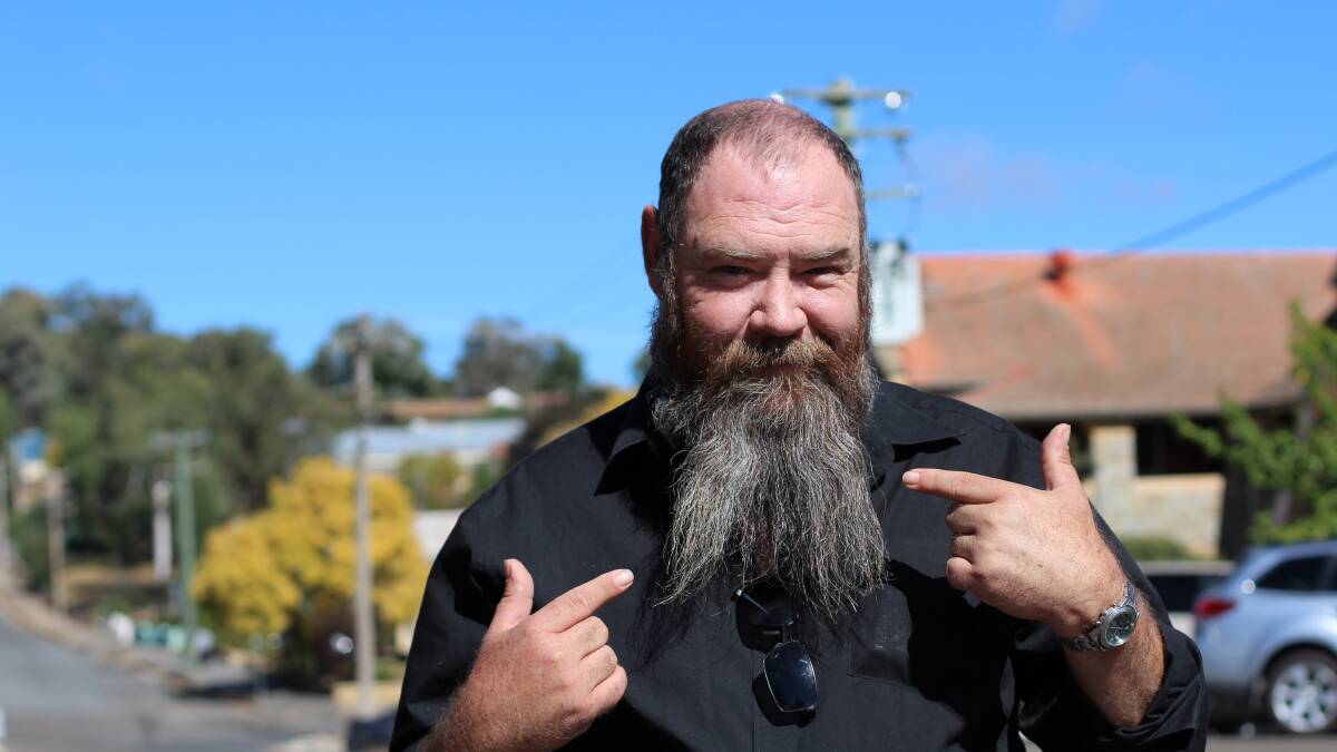 Grant Johnston will be shaving off his goatee this Saturday at the Yass Woolworths car park. Photo: Oliver Watson.
