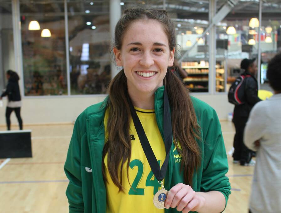 Jessica Cleary and the Australian under 19s claimed a silver medal at the Oceania handball championships recently, going down to New Zealand in the final. Photo: Supplied.