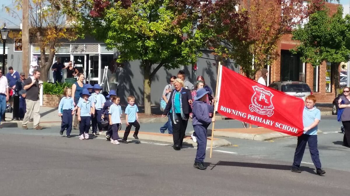 Bowning Public School students did the village proud at the Yass Anzac Day March on Saturday. Photo: Supplied.

