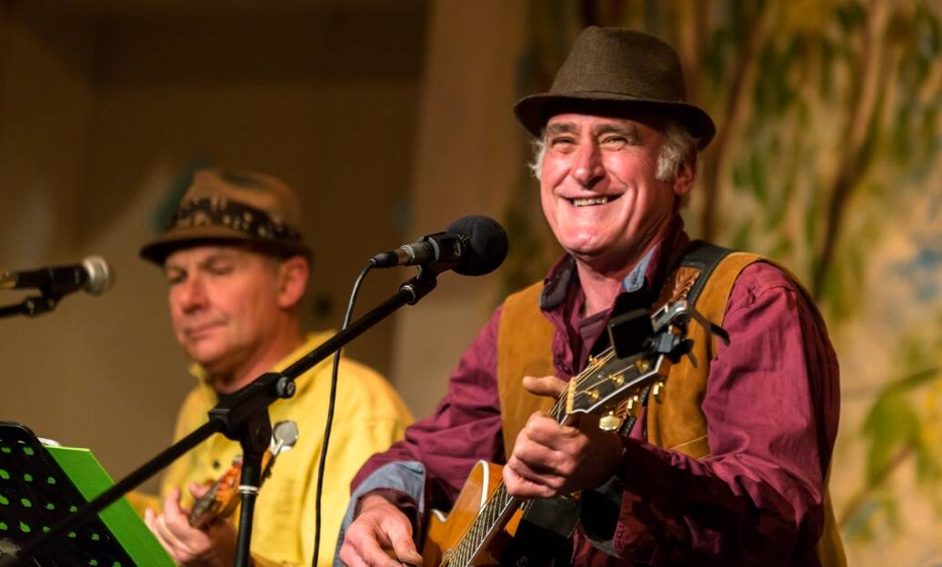 Pasture Prime, Binalong's local musical sensation, plays at the Celebrate Australia COncert at the Binalong Mechanics Institute on Saturday night. Jon and Clancy wowed the crowd with their renditions of traditional Aussie music. Photo: Camilla Duffy Photography.