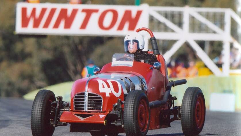 Yass Antique Motor Club president Ken Reidy first taken around 1948, Ken now has a couple of historic racing cars that he competes with at places like Wakefield Park near Goulburn and Winton Raceway in Victoria. Lookout billy cart derby! 
