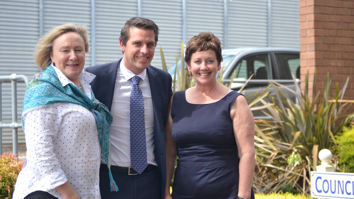 The Shadow Minister for Education Ryan Park (middle) visited the Yass Valley for a listening and learning opportunity to discuss the issues facing education in the Valley. He's pictured with Mayor Rowena Abbey and Labor Candidate Ursula Stephens.
