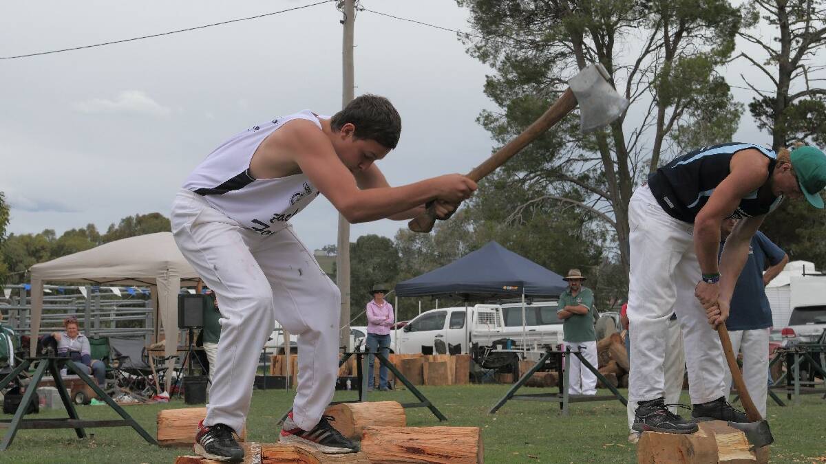 The wood chop events made for good viewing at the Yass Show on Sunday. Photo: RS Williams.