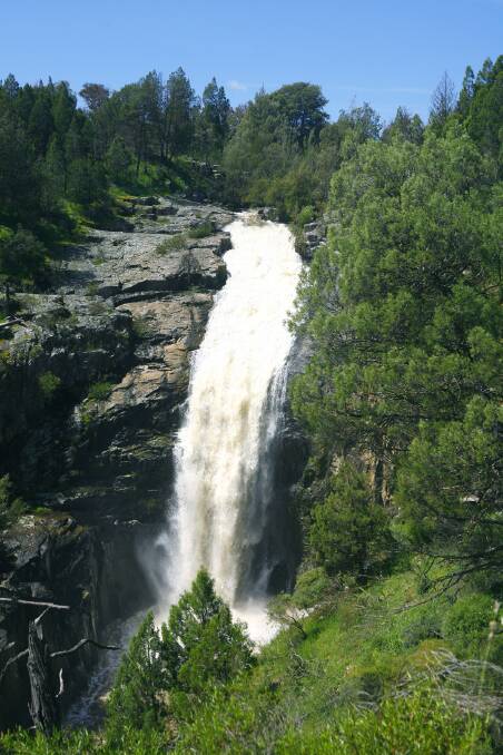 The Upper Ginninderra Falls, taken after heavy rain in October 2010. Photo: John Baker.