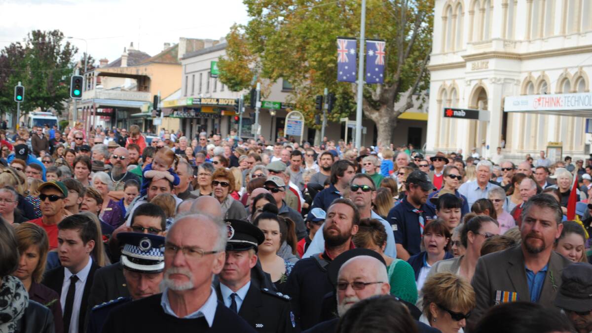 Thousands attended the Yass service on Anzac Day morning. Photo: Oliver Watson.
