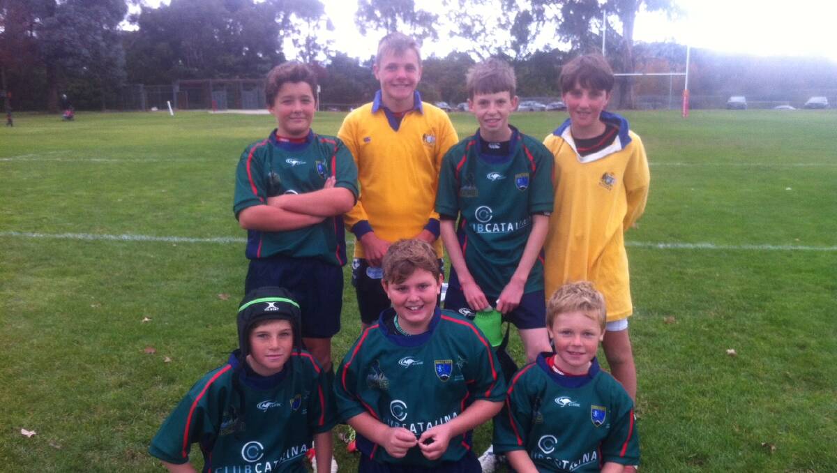 A number of young locals performed well in rugby trials at Queanbeyan last week. (Back) Darcey Bush, Tom Carey, Charlie Crozier, Leo Dwyer, (front row) Sam Clark, Sam Pack, Fraser Weller. Photo: Supplied.
