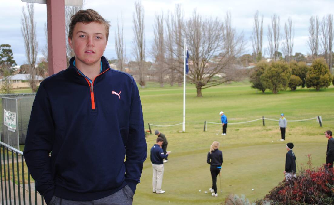 Luke Corcoran went low at the Yass Golf Course on Wednesday to put himself in contention with one round of the Junior Week of Golf to go. Photo: Joe McDonough.