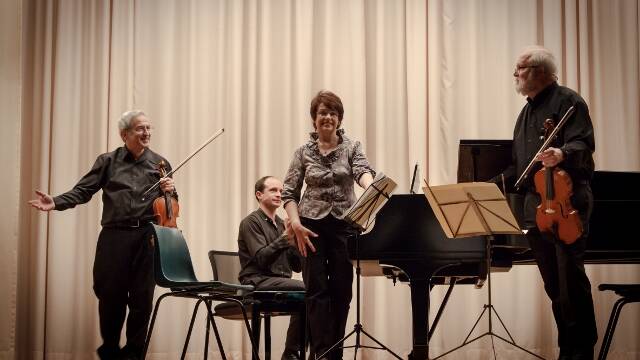 Andrew Lorenz (Violin), Wendy Lorenz (Piano) and Robert Harris  (Viola) of the Lanyon Trio performed well on Saturday. 