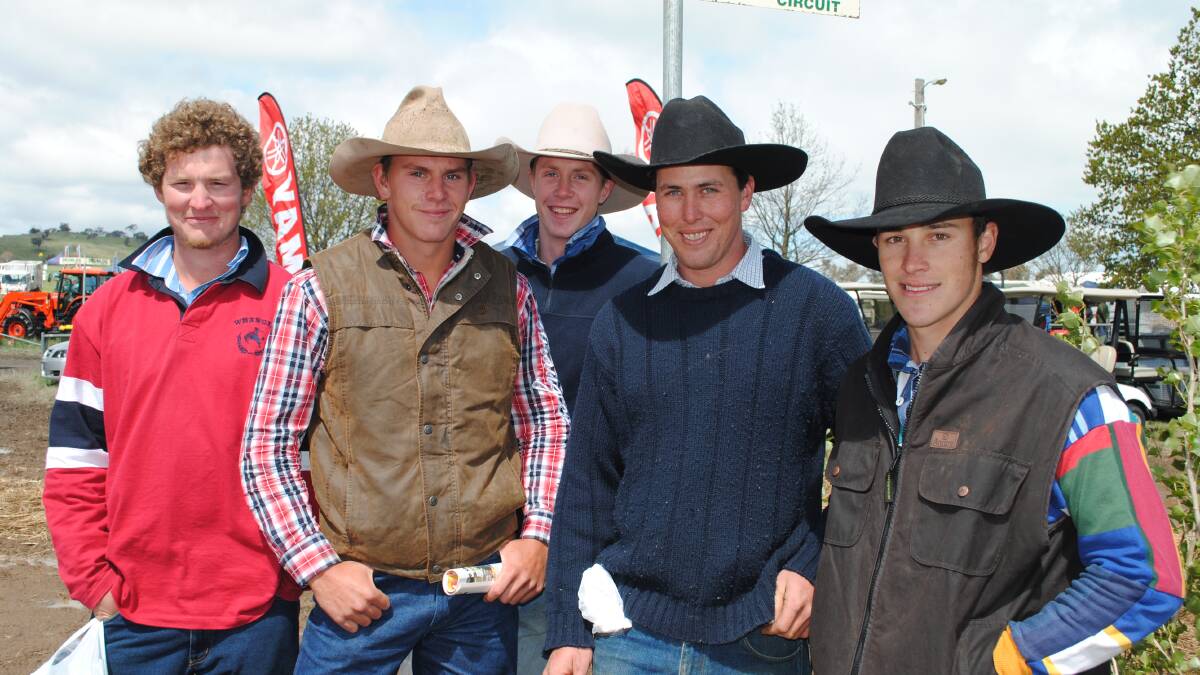 Stephen Greenwood (far left) with friends Blake Apps, Ben Downey, Justin Taylor and Chris Bayley in 2010.