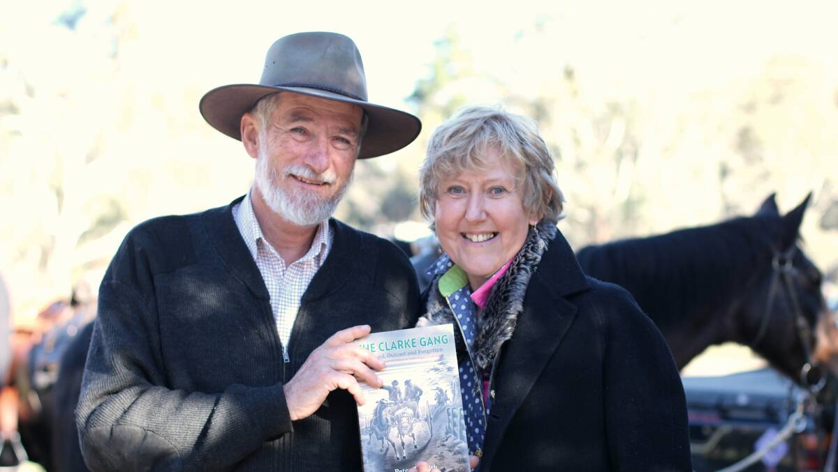 Renown author Peter Smith with Annette Briggs, who played an active part in the research of ‘The Clarke Gang’.  Photo: Jessica Cole.
