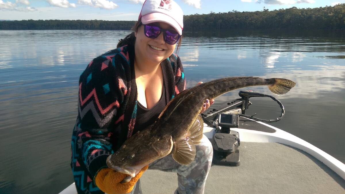 Brooke Watson caught this flathead recently. Photo: Supplied.
