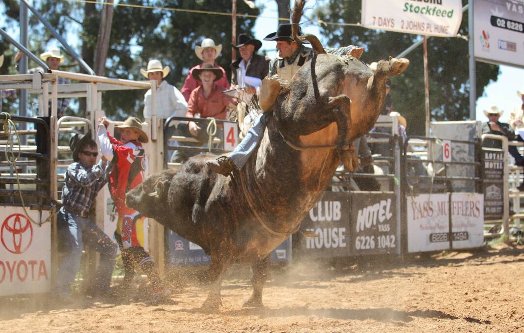 CROWD FAVOURITE: The bull-riding always draws a huge crowd. Photo: RS Williams.
