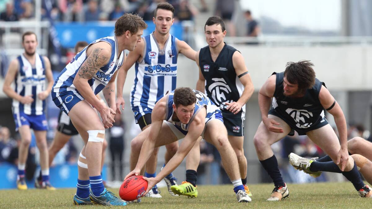 The Yass Roos couldn't match the Blues in the grand final of the Canberra Division 3 competition. Photo: RS Williams.