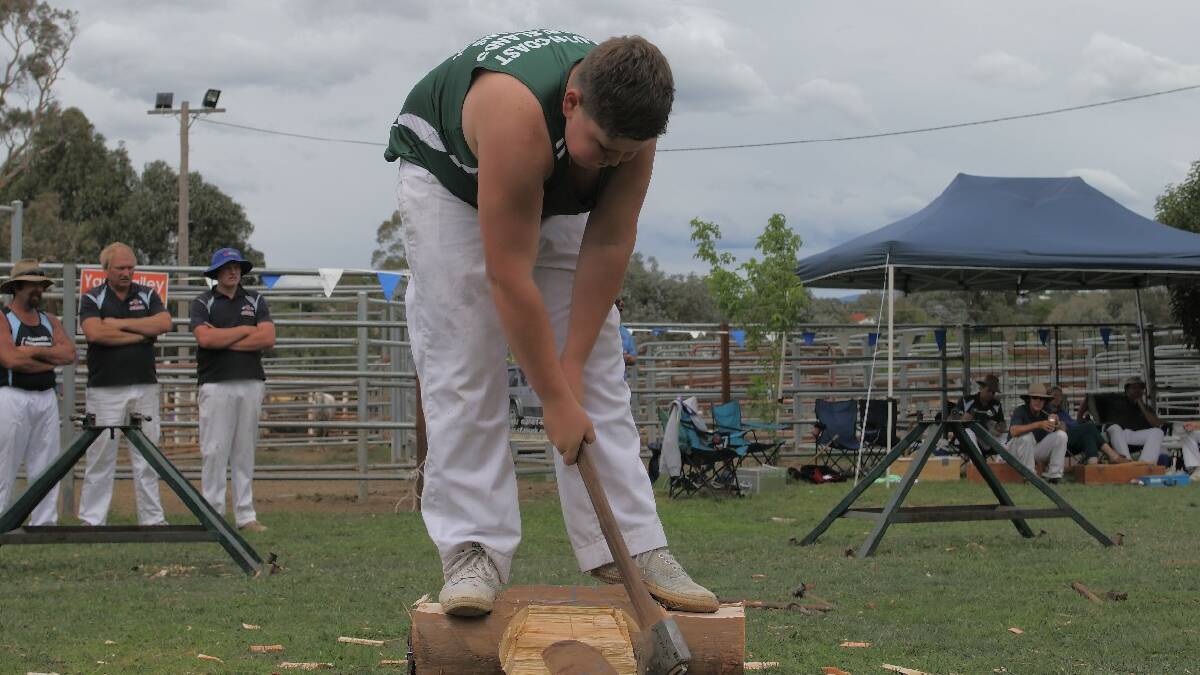 The wood chop events made for good viewing at the Yass Show on Sunday. Photo: RS Williams.