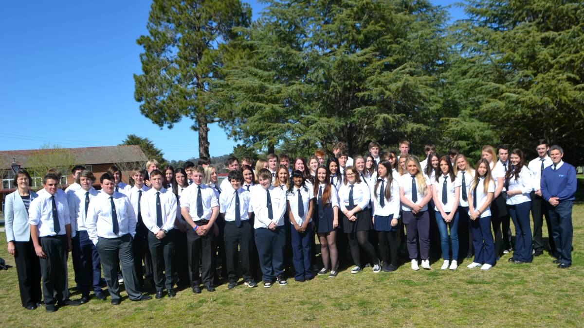 Yass High Year 12 students all together for their last day of school. The HSC begins on October 13. Photo: Oliver Watson.