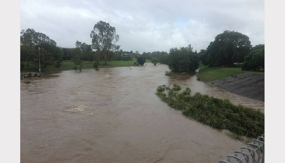 Flooding at Kedron Brook, Gordon Park. Photo: Harrison Saragossi