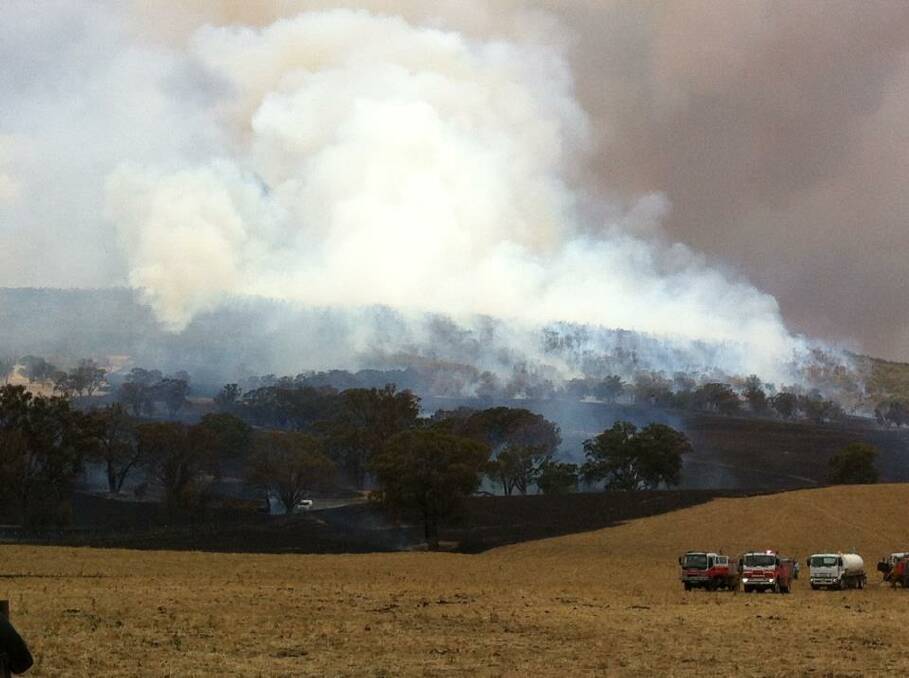 Scene of the Watershed fire near Boorowa.