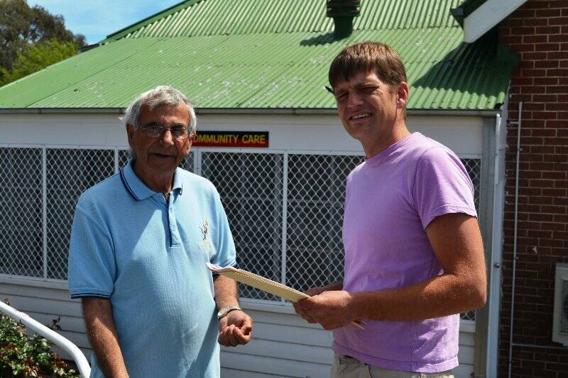Aboriginal elder Eric Bell with clinic doctor Matt Meischke. Dr Meischke now attends the clinic once a month.