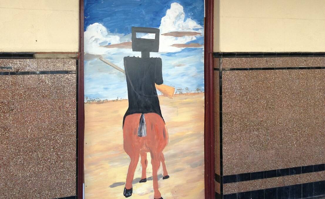 This artwork can be seen out the front of the Commercial Hotel on Comur Street.