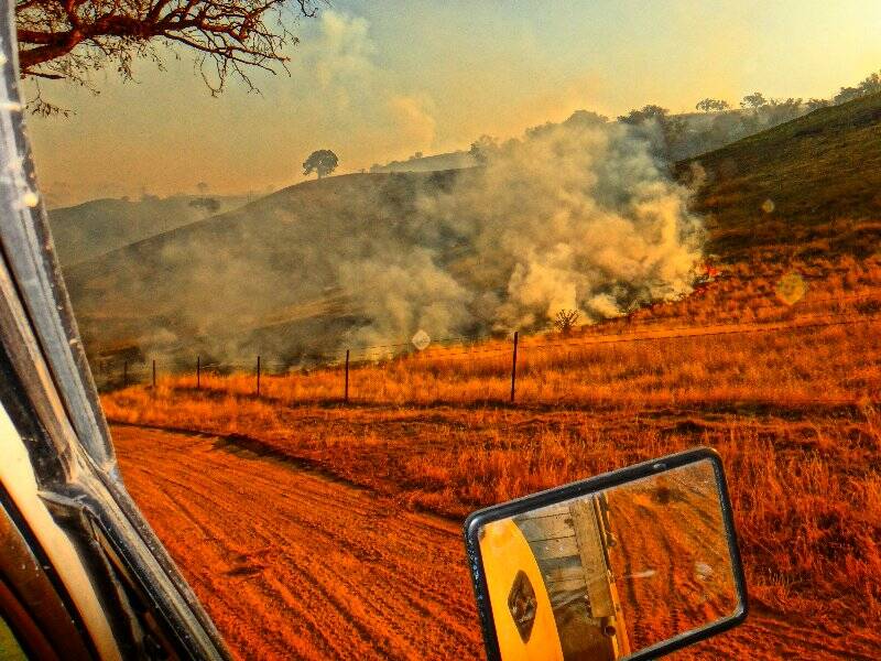 Scenes faced all week by firefighters working against the Cobbler Road bushfire. Photo: Tony Bugden.