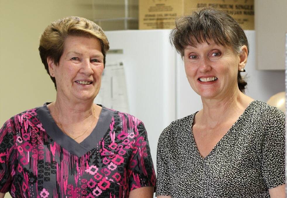 Janice Puckett is delighted to have the help of Gwen Warmington Lodge volunteer Helen Gray Schiera. 