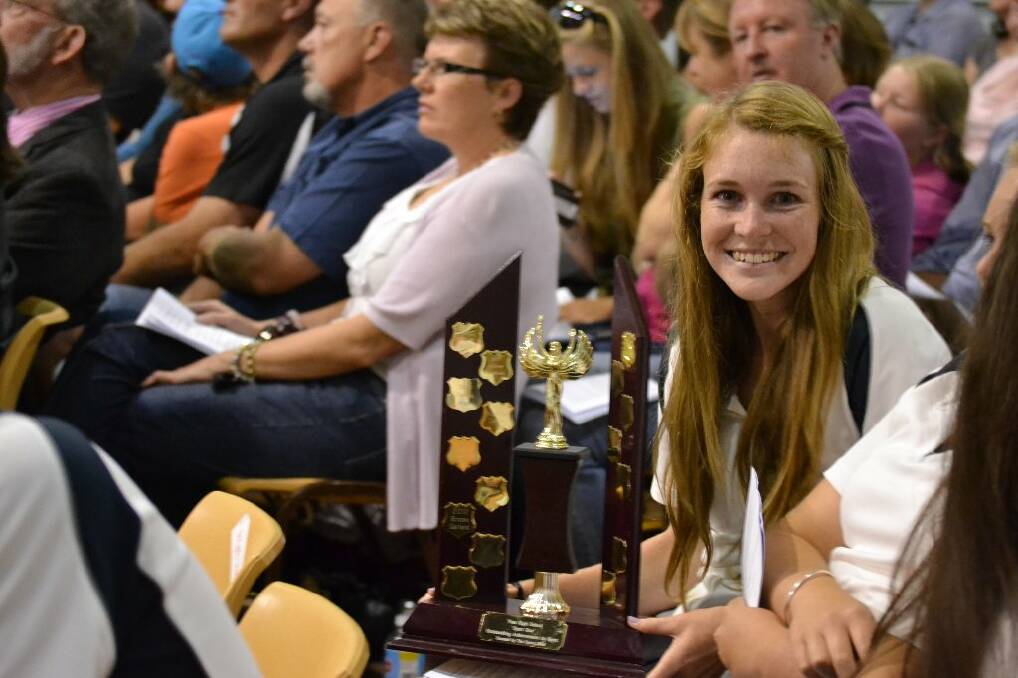Brooke Garland with her Sports Star of the Year trophy.