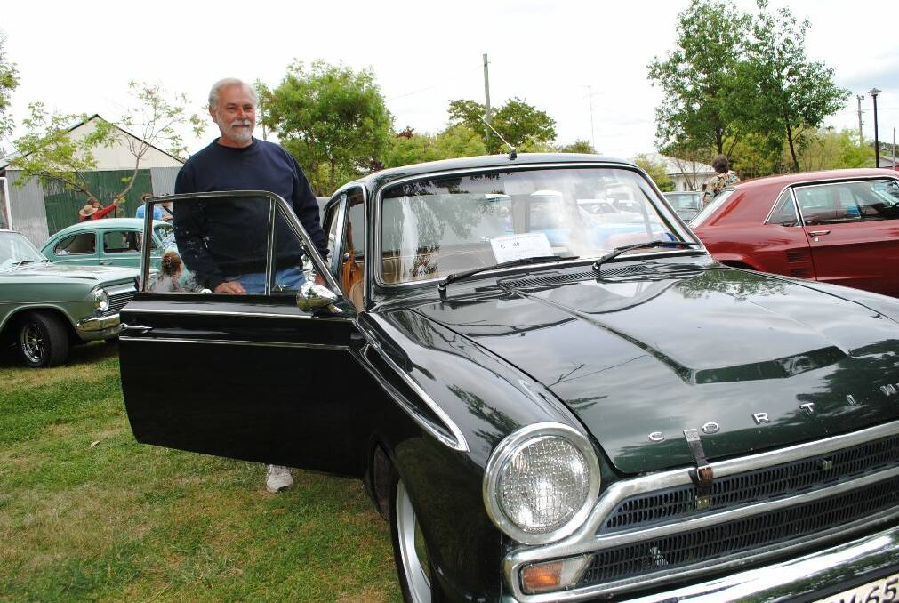 Arthur Hollins with his 1965 Ford Cortina.