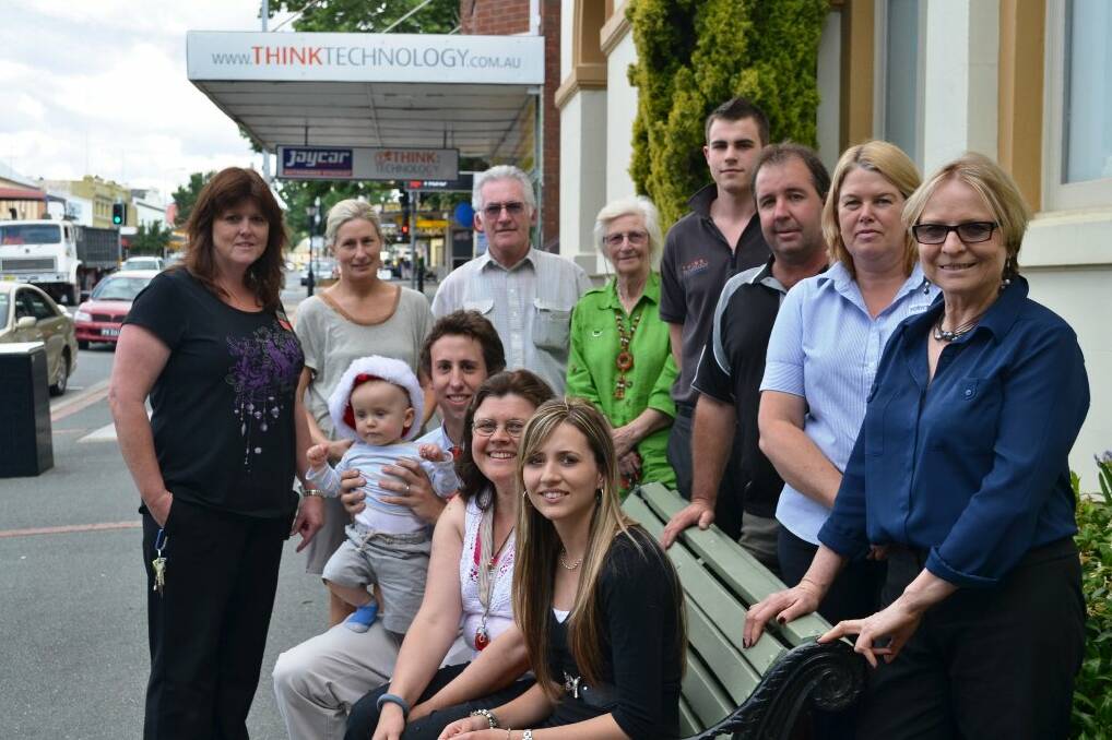 Clockwise from front: Renae Baker (Yass Jewellers), Pam Staines (Full Circle Serenity), Andrew and Fletcher Douglas (Yass Pharmacy), Debbie Davis (Target), Megan Philip (Club Polo), Allan McGrath (Kidz Blitz), Aedeen Cremin (Yass Books and Sheep’s Back), Mungo Bright (Think Technology), Perry Kemp (B & G Plumbing and Hardware), Wendy Pointon (Retravision) and Susan Wade (Comur House).