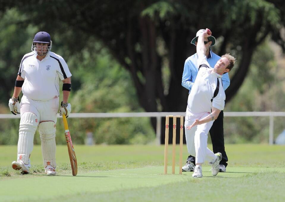 Steve Okkonen playing earlier this year. He got three wickets for the Soldiers Club at the weekend. Photo: RS Williams