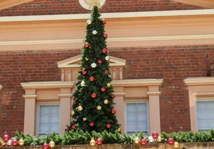 The council Christmas tree at the Memorial Hall. Photo: Yass Valley Council.