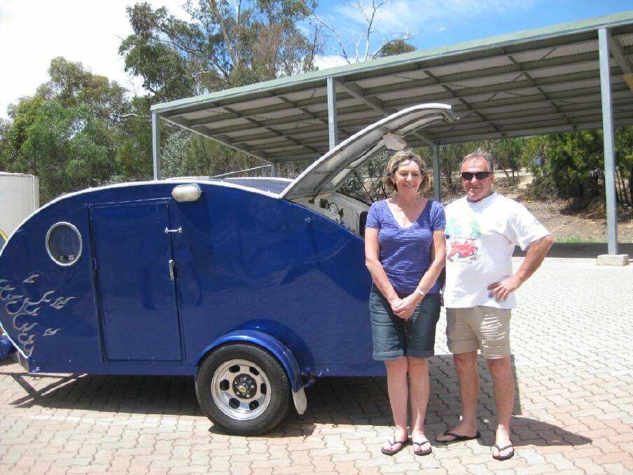 Rose and Bill Reid of Wauchope NSW take a stop at the Mundoonen rest area during their trip.