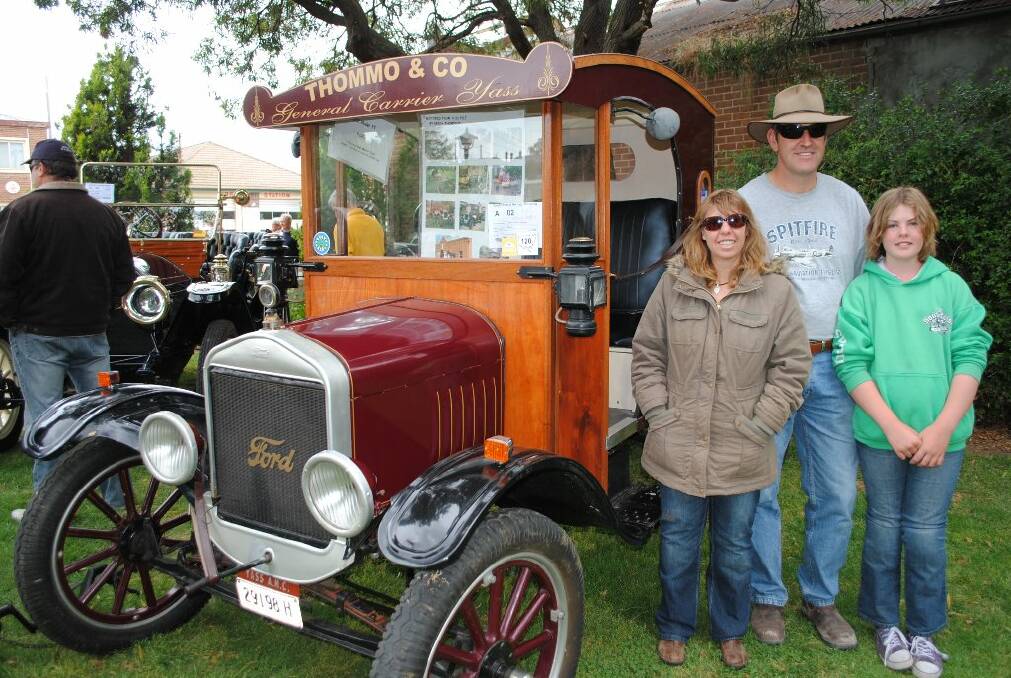 Karen Britton and Jamie and Lyndsey Mitchell with one of their favourite vehicles, a 1922 Ford TT Truck.