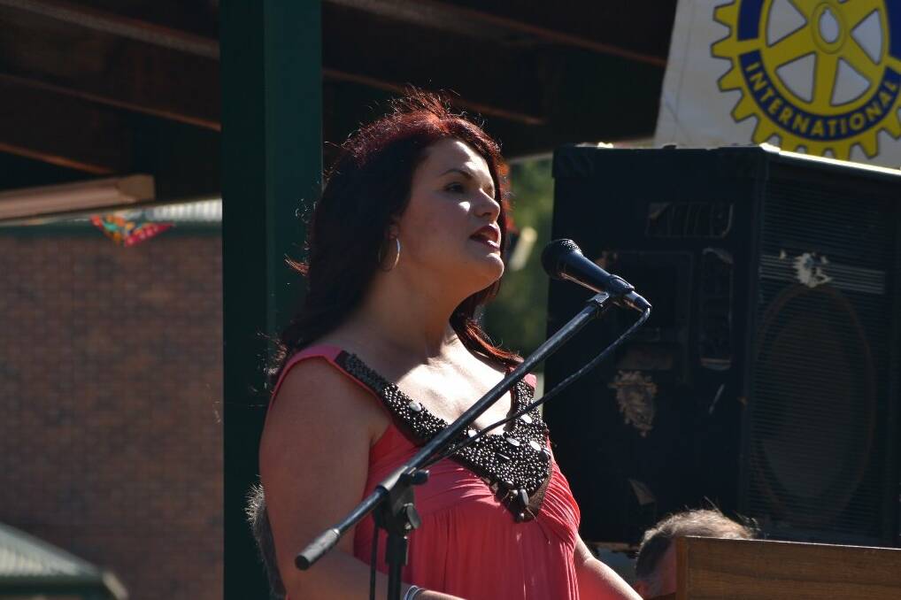 Cecilia Pavlovic sings for the crowd.
