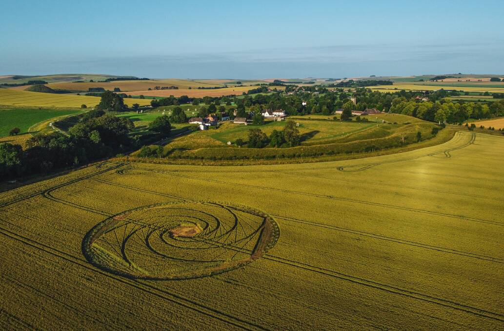A 2021 crop circle in Wiltshire, England. Picture: Getty Images