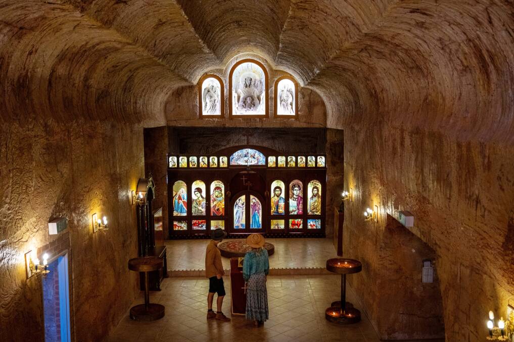 The underground Serbian Orthodox Church at Coober Pedy. Picture by South Australian Tourism Commission