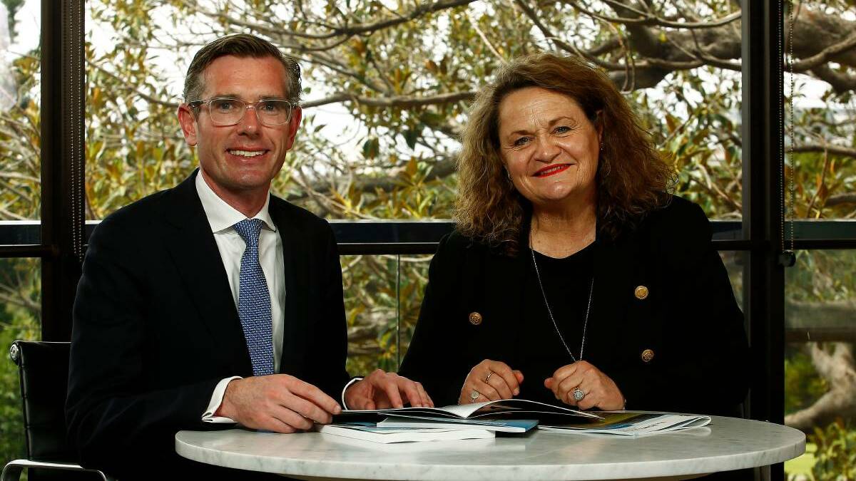 Wendy Tuckerman pictured with NSW Premier Dominic Perrottet, whose government has just unveiled $125 million in funding for low-carbon farming practices. Picture: supplied