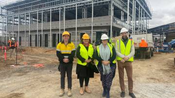 Minister for Education Sarah Mitchell and Member for Goulburn Wendy Tuckerman (middle) at the site of the mew Murrumbateman primary shcool. Photo: supplied