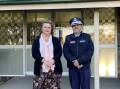Volunteer Cecilia McKenzie with Hume Police District Aboriginal Engagement Officer Ben Bowles. Photo: Supplied.